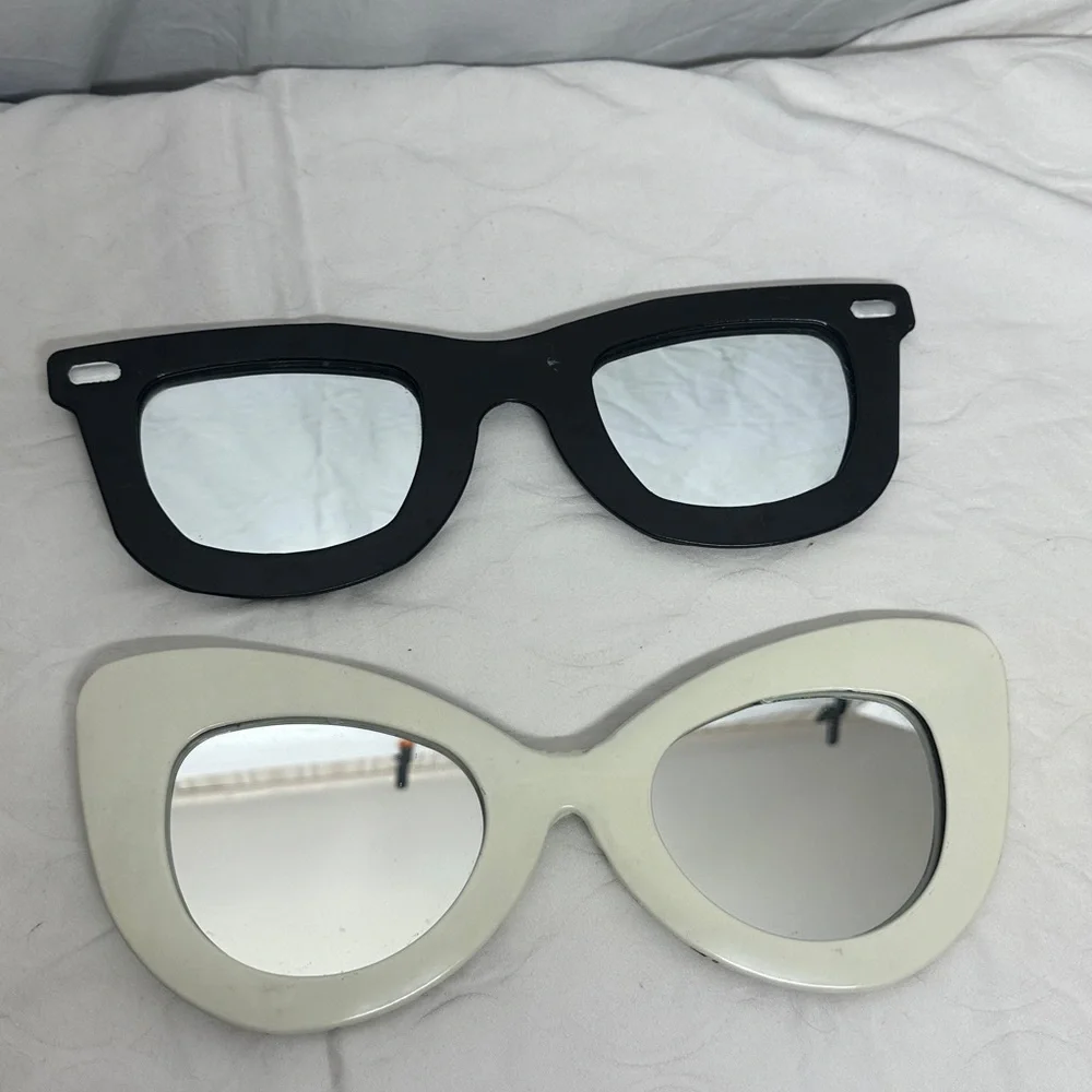 Cute Black and White Mirror Glasses Perfect Home Decor
